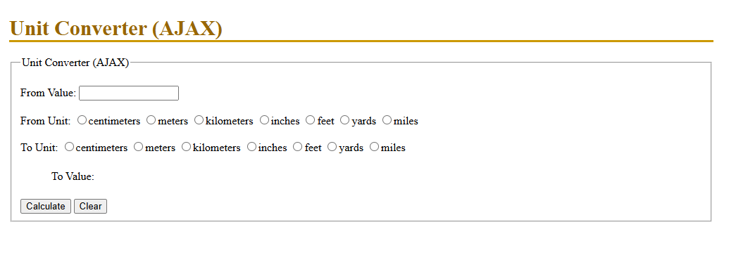 Photo of a project of an AJAX unit Converter