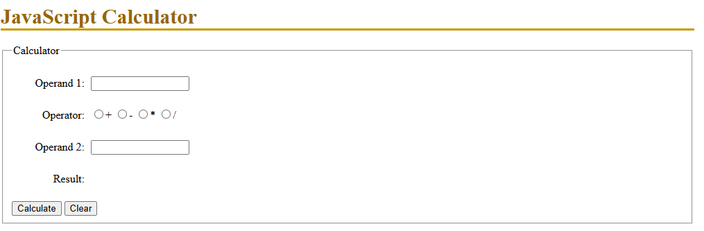 Image of Javascript calculator